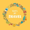 Let's go travel. Hand drawn travel concept. Royalty Free Stock Photo