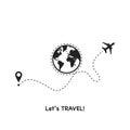 Let`s go travel on a white background, vector illustration Royalty Free Stock Photo