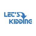 Let`s kidding design, typography logo, stylish kidding blue vector