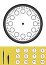 Let`s make a clock, worksheet for kids Royalty Free Stock Photo