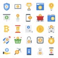 Bitcoin Business Flat Icons Pack