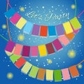 Let`s party celebrate colourful flags