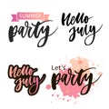 Let's party. Inspirational vector Hand drawn typography poster. T shirt calligraphic design Royalty Free Stock Photo