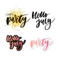 Let's party. Inspirational vector Hand drawn typography poster. T shirt calligraphic design Royalty Free Stock Photo