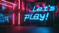 Let's Play Colorful Neon Lettering Cyberpunk Style