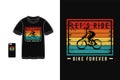 Let\'s ride bike forever t shirt merchandise silhouette mockup typography