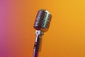 Let's sing Stylish retro microphone on a colored background Royalty Free Stock Photo