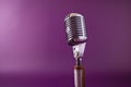 Let's sing Stylish retro microphone on a colored background Royalty Free Stock Photo