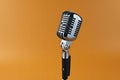 Let's sing Stylish retro microphone on a colored background Royalty Free Stock Photo