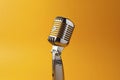 Let's sing Stylish retro microphone on a colored background Royalty Free Stock Photo