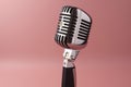 Let's sing Stylish retro microphone on a colored background Royalty Free Stock Photo