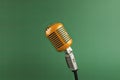 Let's sing Stylish retro microphone on a colored background Royalty Free Stock Photo