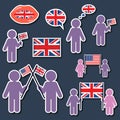 Let`s speak english. Icons set Royalty Free Stock Photo