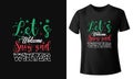 Let's welcome snow winter Professional T-shirt design vector template