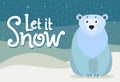 Let It Snow Caption, Polar White Bear in Arctic