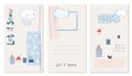 Let snow flakes fall winter baby season postcard