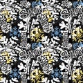 Let it snow, seamless winter hand craft expressive ink pattern.