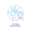 Let them be authentic blue gradient concept icon Royalty Free Stock Photo