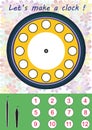 let& x27;s make a clock, worksheet for kids Royalty Free Stock Photo