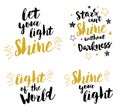 Let your light shine Christian lettering printable set