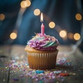 Sprinkled with Love Cupcake Wishes on Your Birthday. Generative AI