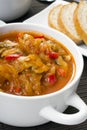 Letcho with paprika, zucchini and champignon mushroom Royalty Free Stock Photo