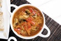 Letcho with paprika, zucchini and champignon mushroom Royalty Free Stock Photo