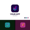 Leter J simple line app logo app design inspiration template vector creative symbol Royalty Free Stock Photo