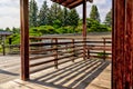 Lethbridge, Alberta - July 5, 2021: Scenery in the Nikka Yuko Japanese Gardens in Lethbridge