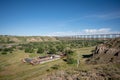 Lethbridge`s Fort Whoop-up in summer