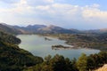 Panorama of Gallo Matese and the Gallo lake with a view from Letino