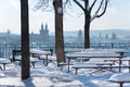 Letna park, view on Old town district, Prague (UNESCO), Czech re Royalty Free Stock Photo