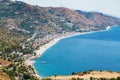 Letojanni resort town of shore of Ionian Sea Royalty Free Stock Photo