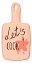 Lets cook lettering. Decorative cute kitchen element