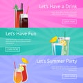 Lets Drink, Summer Party Fun Vector Illustration Royalty Free Stock Photo