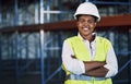 Lets get your dream off the ground. Portrait of a confident young woman working a construction site. Royalty Free Stock Photo