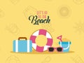 Lets go beach background flat