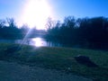 Lets go fishing on the banks of a river Royalty Free Stock Photo