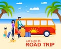 Lets Go to Road Trip Invitational Flat Banner Royalty Free Stock Photo