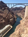 Bridge by the Dam over the river in Nevada Royalty Free Stock Photo