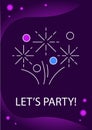 Lets have party greeting card with color icon element Royalty Free Stock Photo