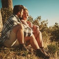 Lets just stay out here forever. an affectionate couple spending the day outdoors. Royalty Free Stock Photo