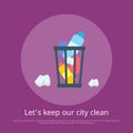 Lets Keep Our City Clean, Vector Illustration