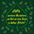 Lets nurture the nature so that we can have a better future