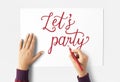 Lets party celebration occasion word Royalty Free Stock Photo