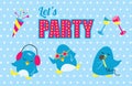 Lets party vector poster Royalty Free Stock Photo