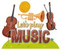Lets play music banner design Royalty Free Stock Photo