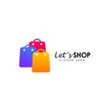 lets shopping logo design template. shopping icon design