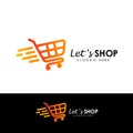 lets shopping logo design template. shop icon design