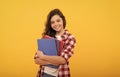 lets study. back to school. teen girl ready to study. happy childhood. cheerful kid Royalty Free Stock Photo